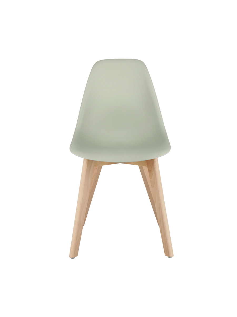 
Chaise de salle à manger de qualité « Systemo » - Pied : Naturel, Coque : Vert sauge