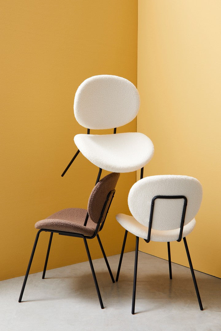 
Chaise de salle à manger design « Maddie » - Bouclé Blanc