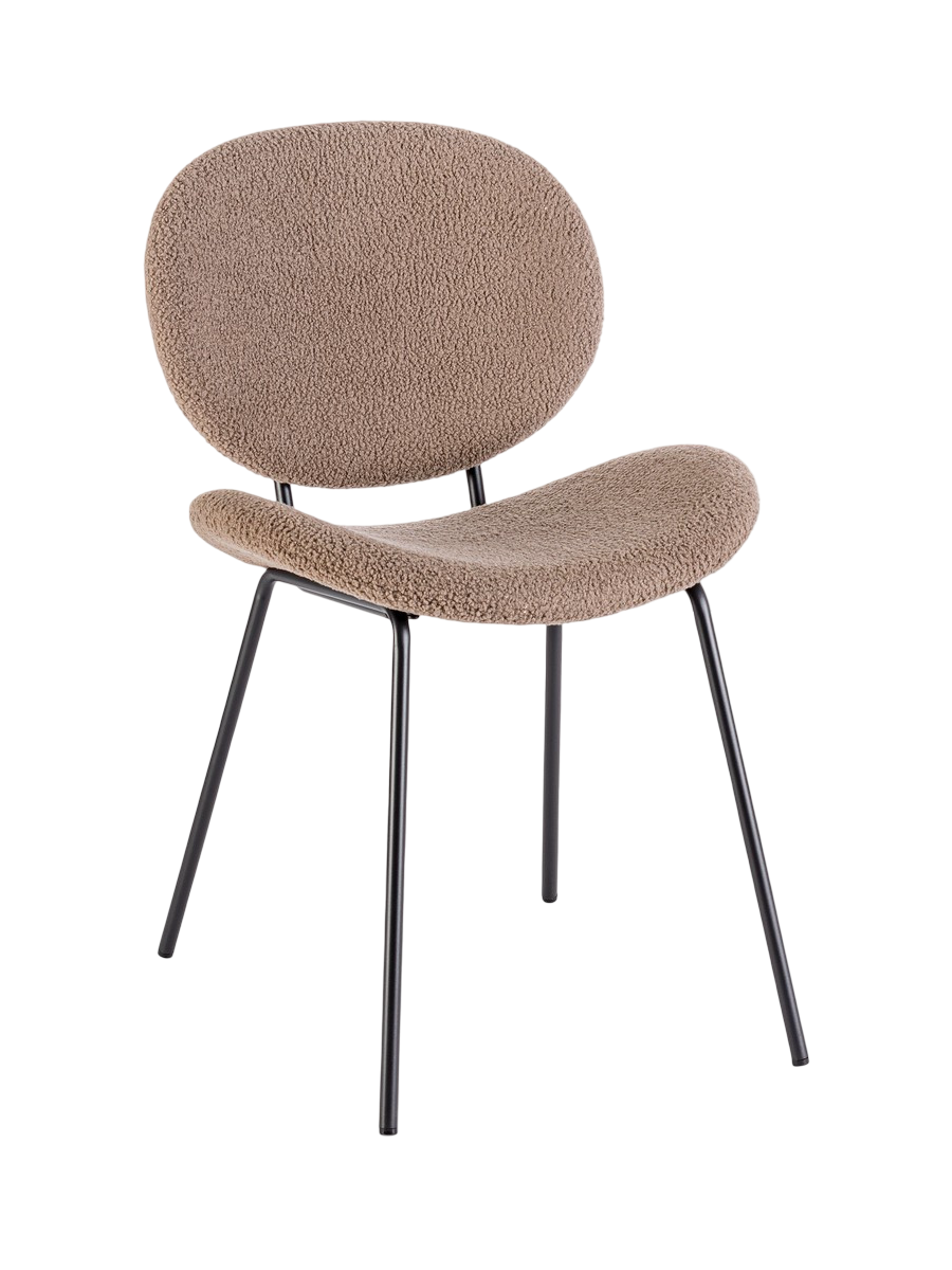 
Chaise de salle à manger design « Maddie » - Bouclé marron