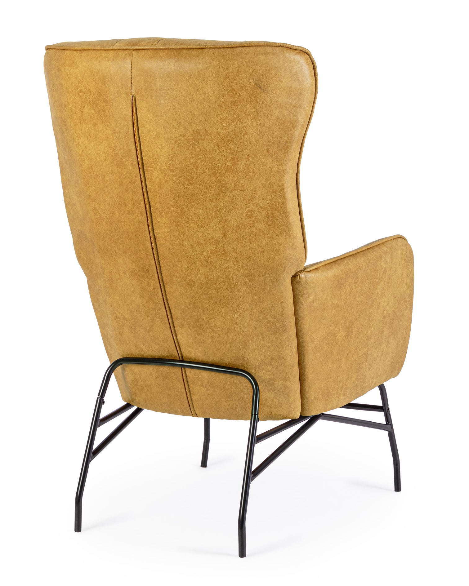 
Fauteuil de salon design « Nasira » - Pieds : Noir, Revêtement : Jaune moutarde