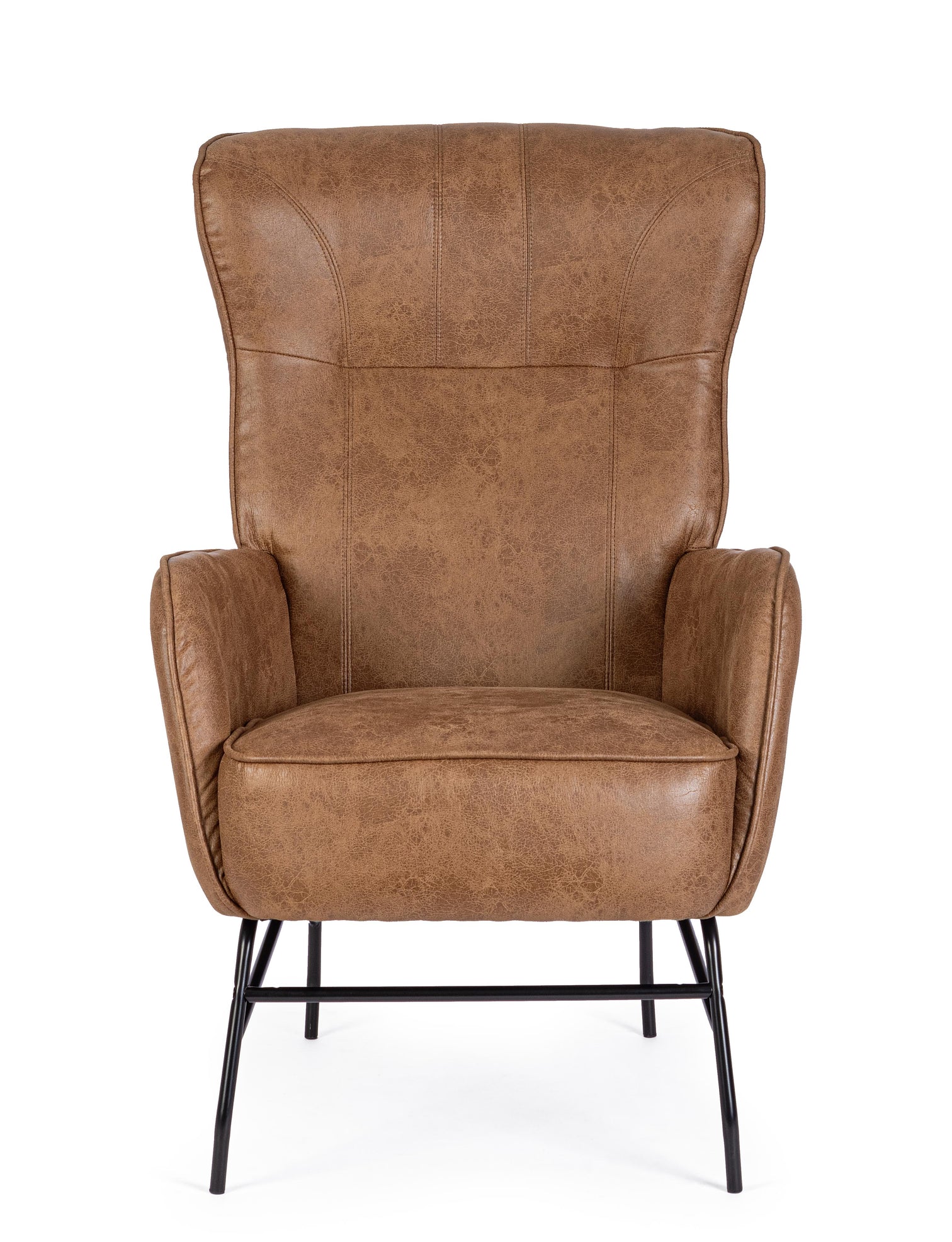 
Fauteuil de salon design « Nasira » - Pieds : noir, Revêtement : marron