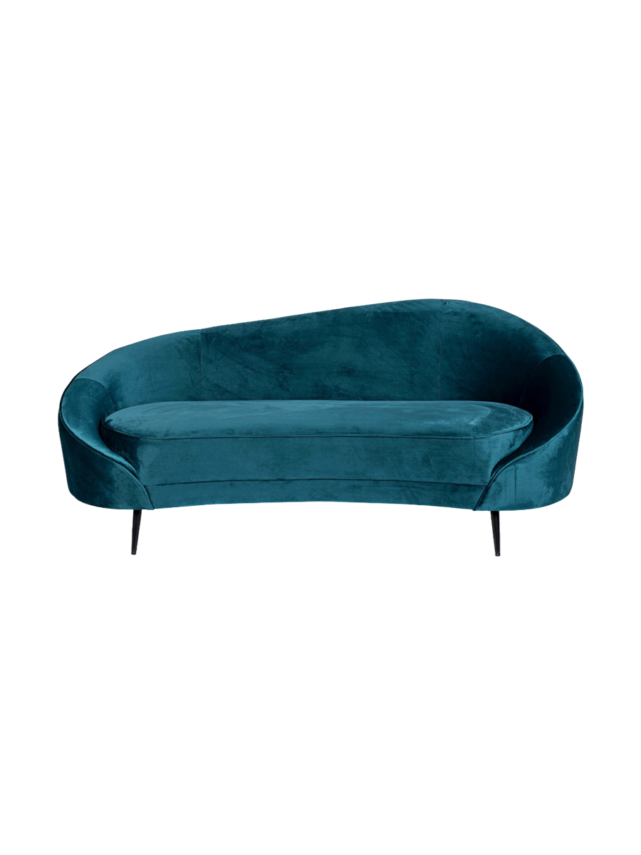 
3-Sitzer Design Sofa „Constance“ - Samt Petrol