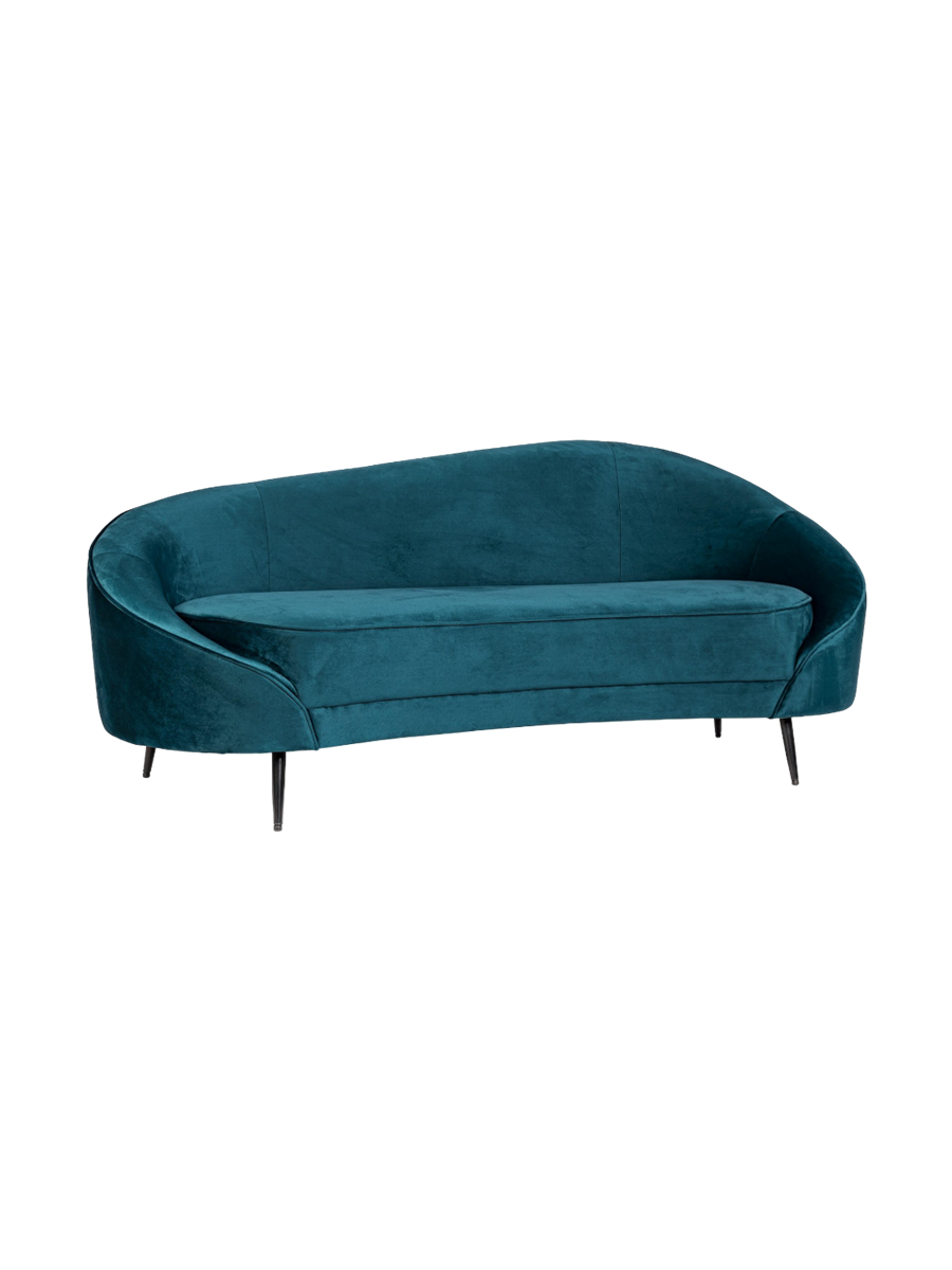 
3-Sitzer Design Sofa „Constance“ - Samt Petrol