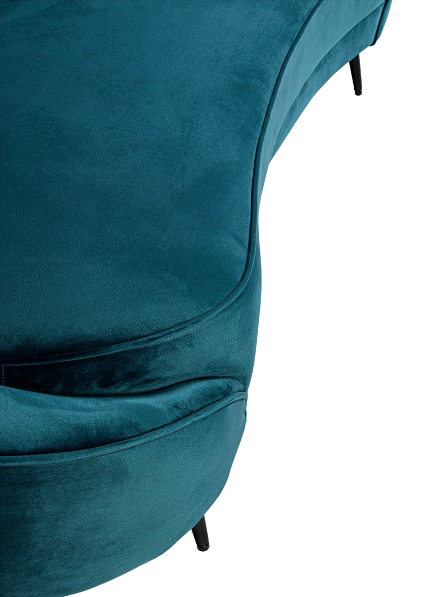 
3-Sitzer Design Sofa „Constance“ - Samt Petrol