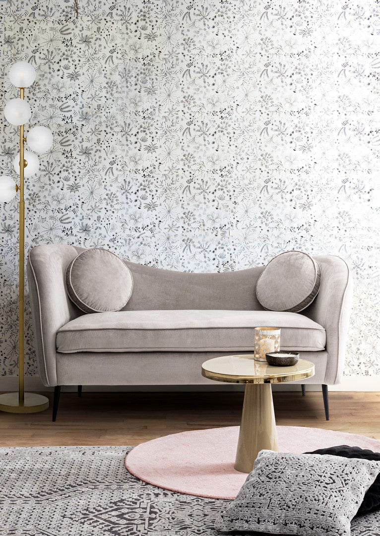 
2-Sitzer Design Sofa „Caddis“ - Samt Hellgrau