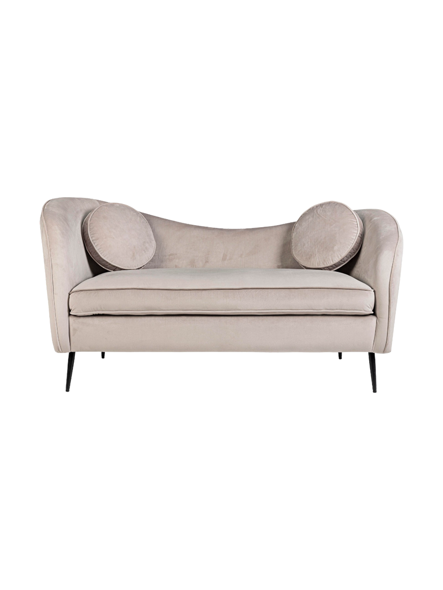 
2-Sitzer Design Sofa „Caddis“ - Samt Hellgrau