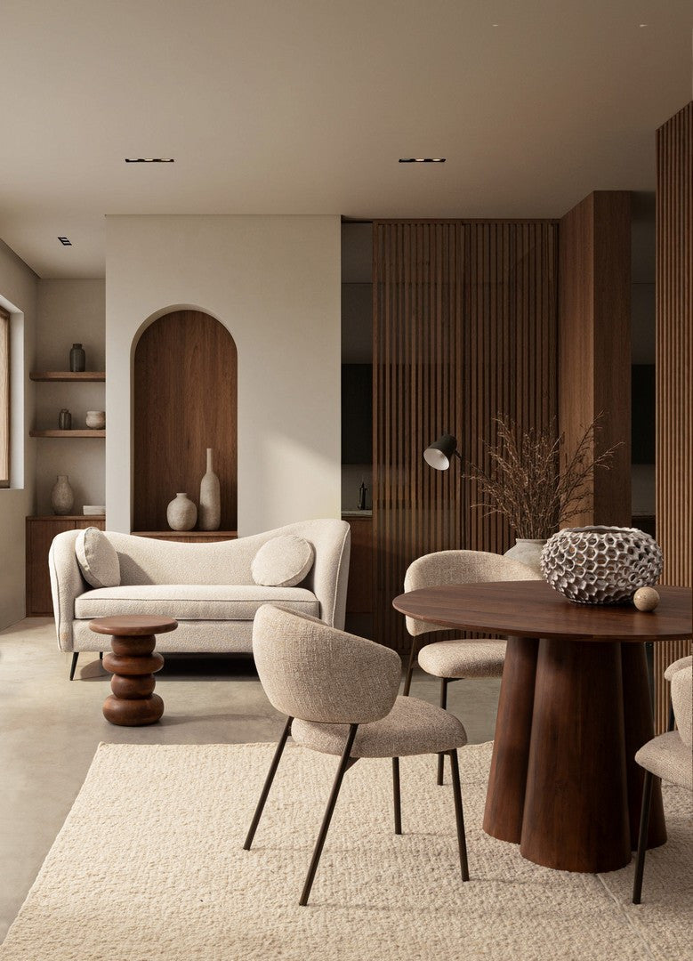 
2-Sitzer Design Sofa „Caddis“ - Strukturstoff Beige