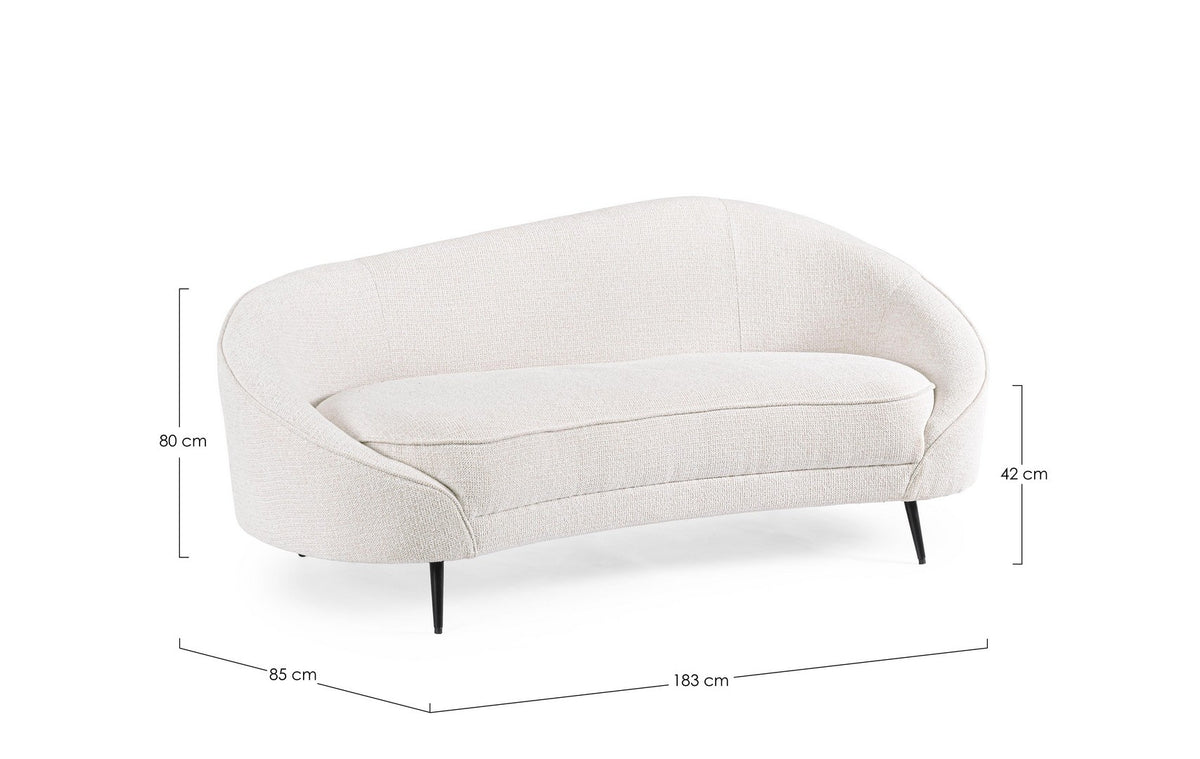 
Divano di design a 3 posti „Constance“ - Tessuto strutturato Bianco