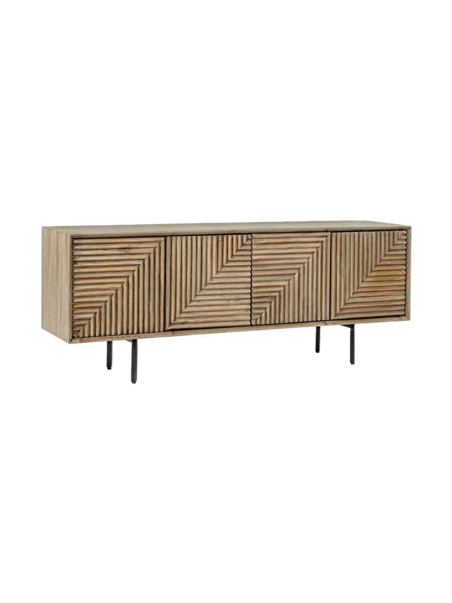 
Mobile basso massiccio di design «Darsey», a 4 ante