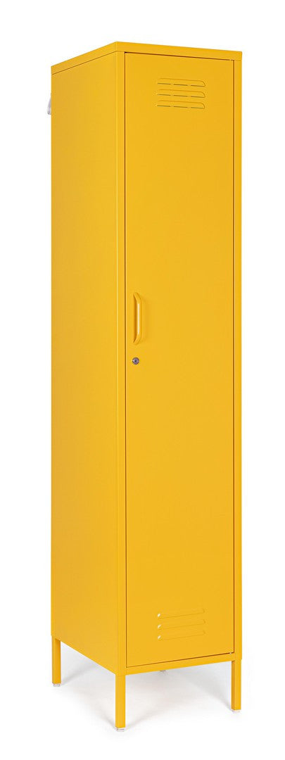 
Schmaler Kleiderschrank „Cambridge“ aus Metall - Gelb