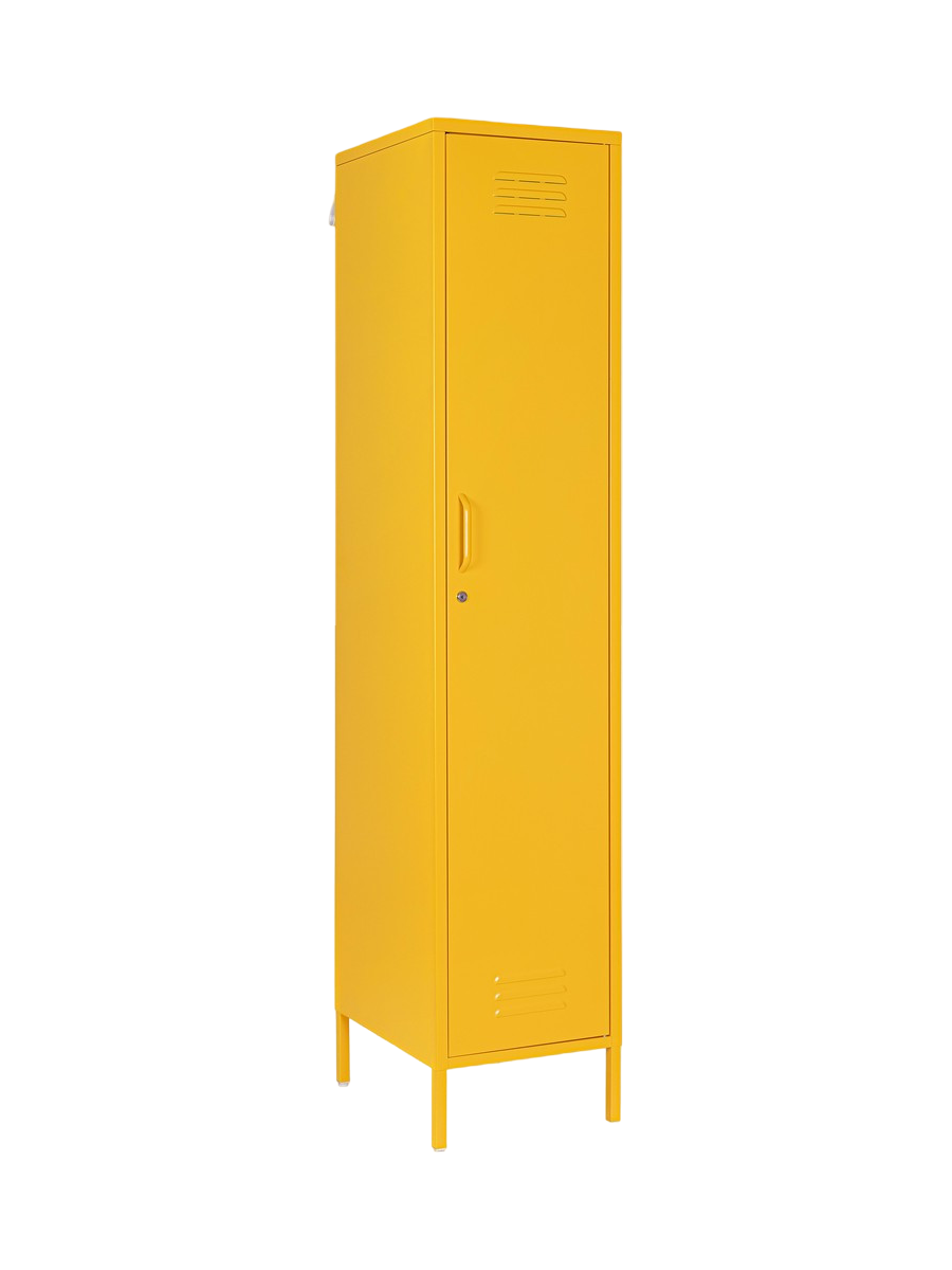 
Schmaler Kleiderschrank „Cambridge“ aus Metall - Gelb