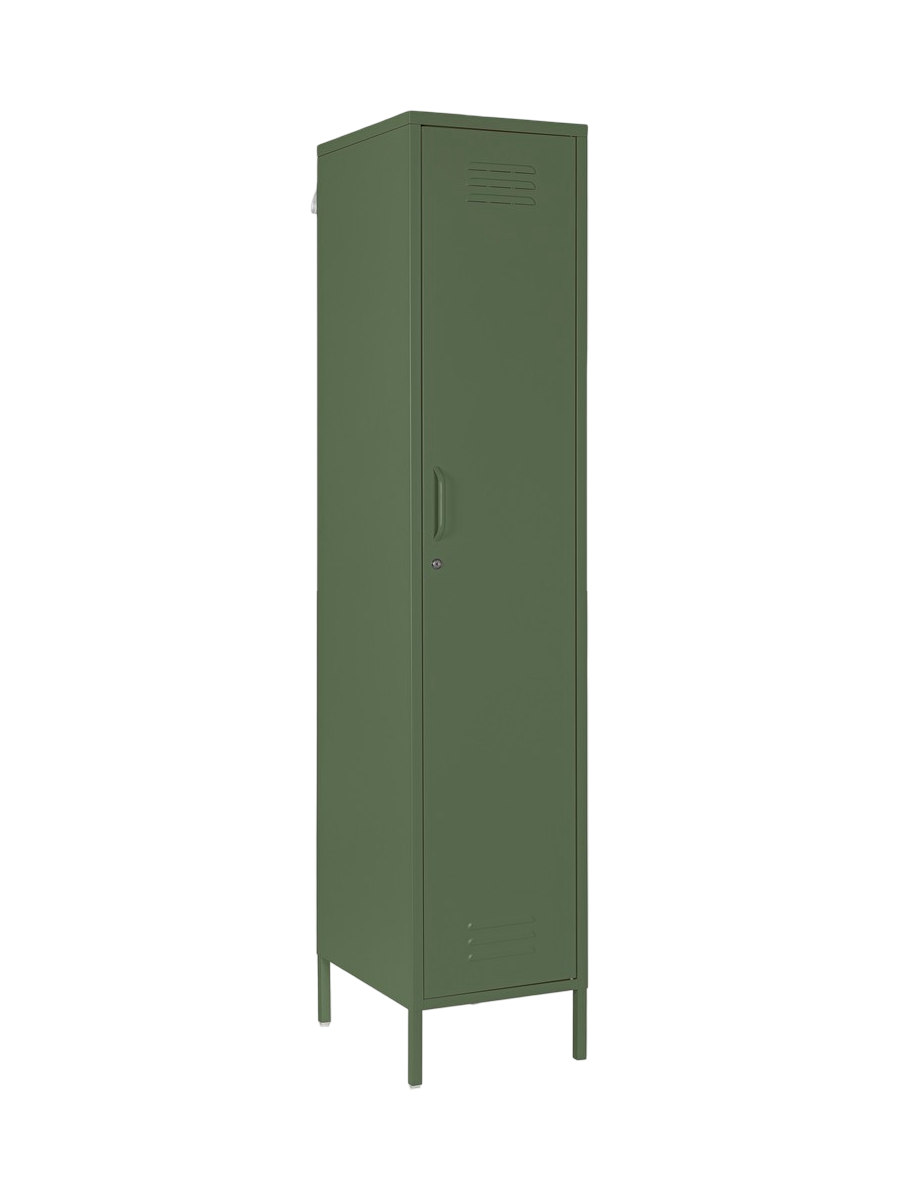 
Schmaler Kleiderschrank „Cambridge“ aus Metall - Dunkelgrün
