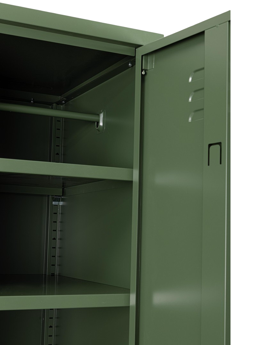 
Schmaler Kleiderschrank „Cambridge“ aus Metall - Dunkelgrün