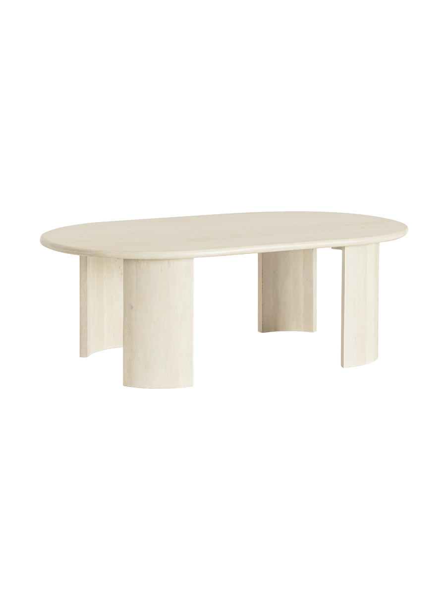 
Ovaler Massivholz Design Couchtisch „Orlando“ - Natural hell