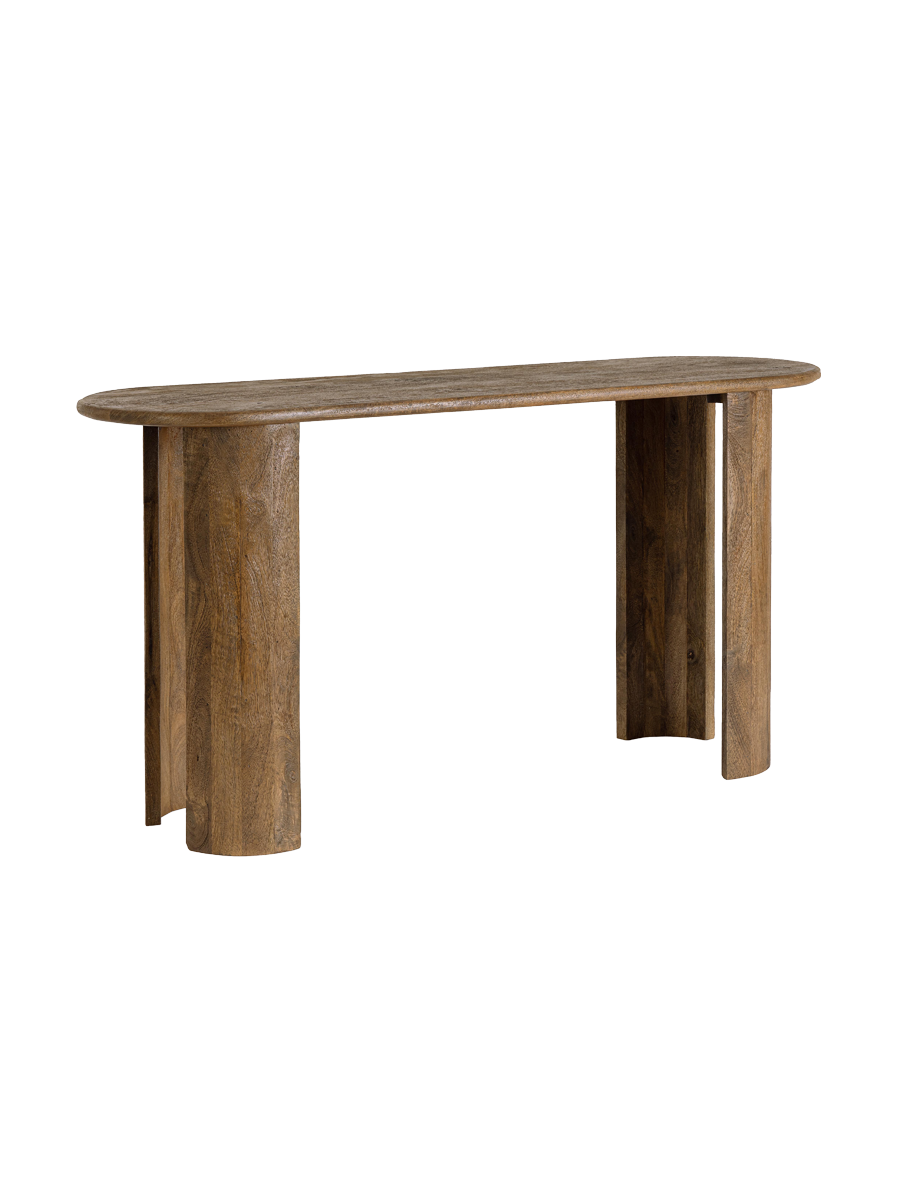 
Consolle ovale di design in legno massello «Orlando» - Braun