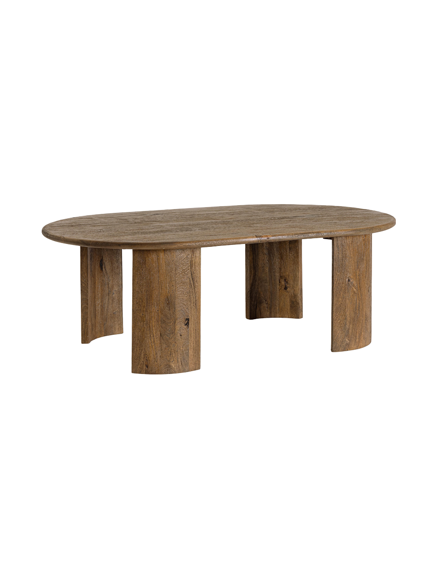 
Ovaler Massivholz Design Couchtisch „Orlando“ - Braun