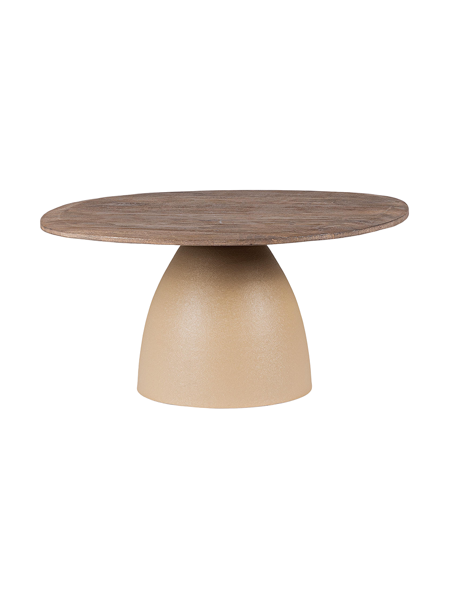 
Asymmetrischer, massiver Design Couchtisch „Stanley“ - Natural / Beige / Ø 86 cm