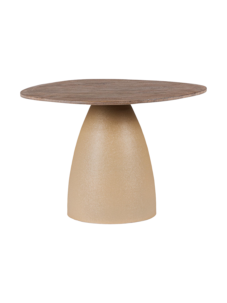 
Asymmetrischer, massiver Design Couchtisch „Stanley“ - Natural / Beige / Ø 60 cm