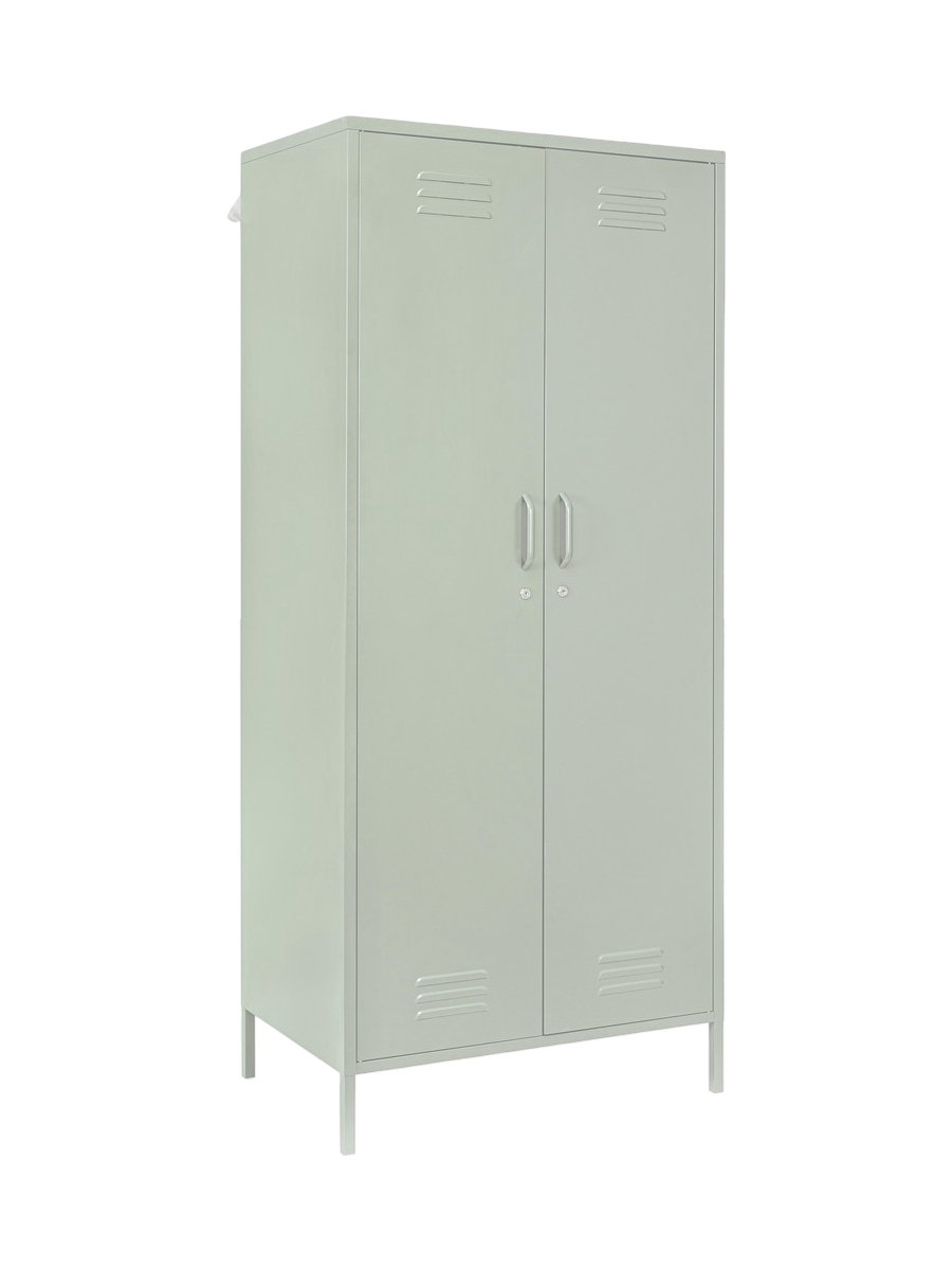 
Kleiderschrank „Cambridge“ aus Metall - Salbeigrün