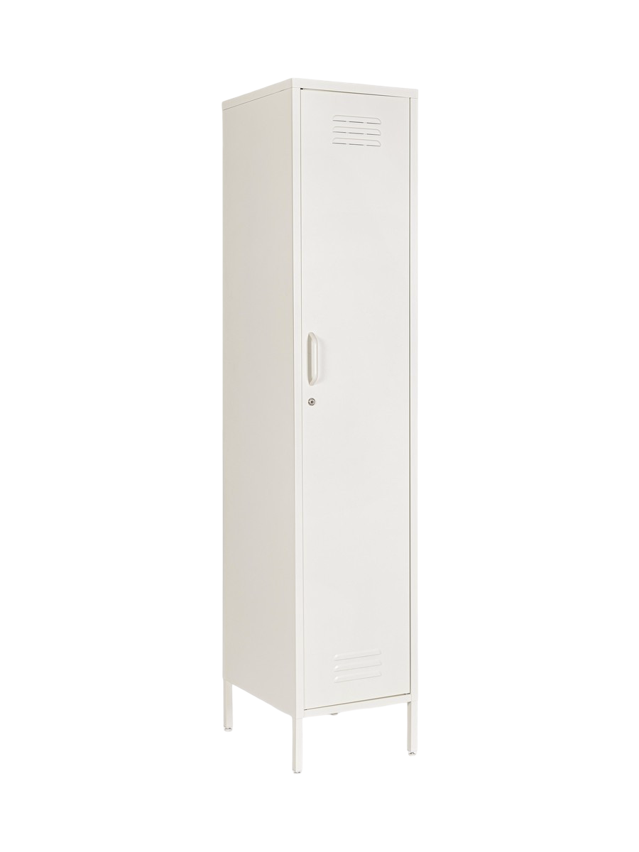 
Schmaler Kleiderschrank „Cambridge“ aus Metall - Creme