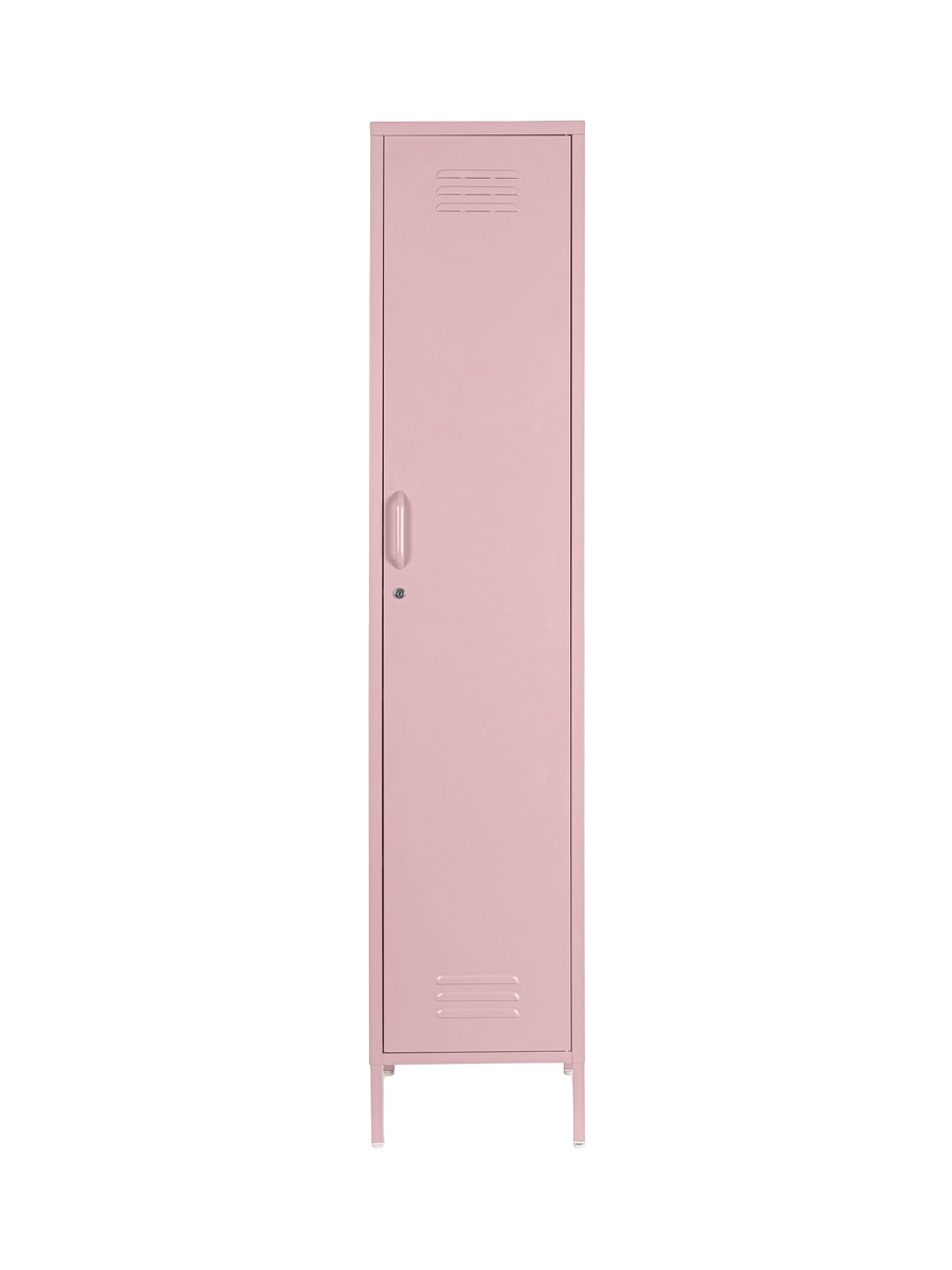 
Schmaler Kleiderschrank „Cambridge“ aus Metall - Pastellrosa