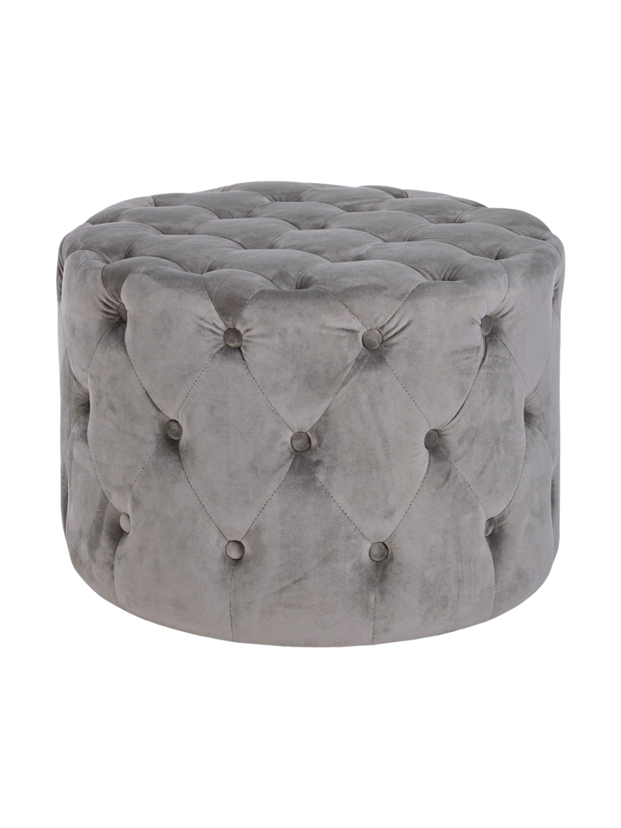 
Design Sitzpouf „Lorella“ - Samt Grau