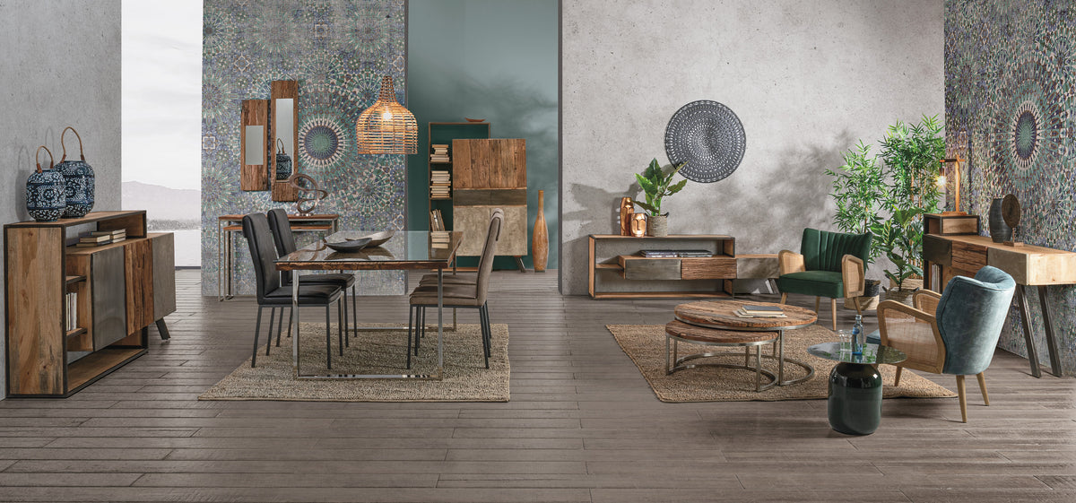
Poltrona di design rétro massiccia «Virna» - Costale