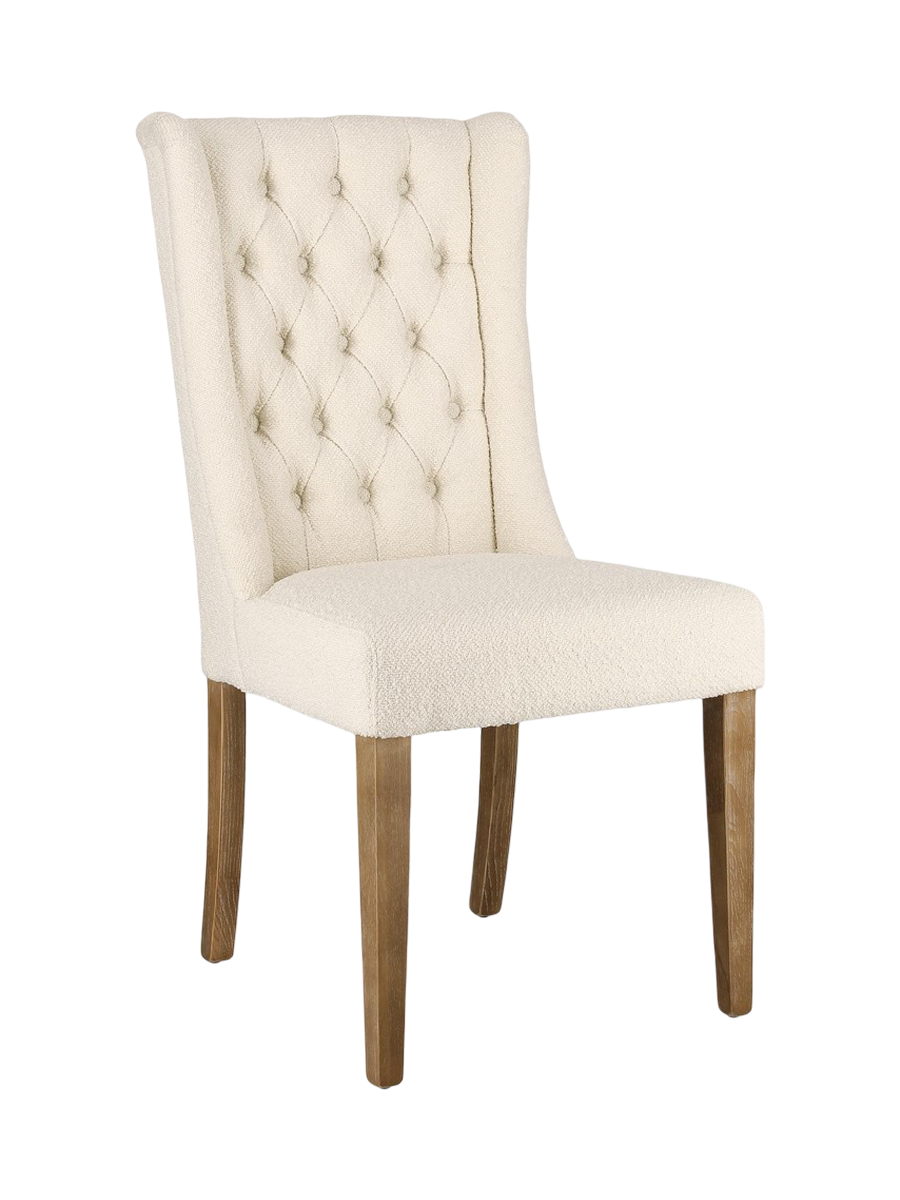 
Eleganter Esszimmerstuhl „Columbia“ - Boucle Weiss