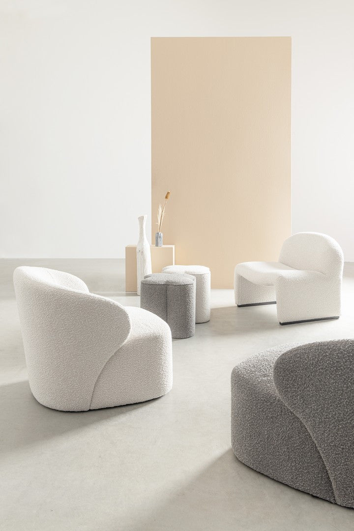 
Design Sitzpouf „Donita“ - Bouclé Ecru