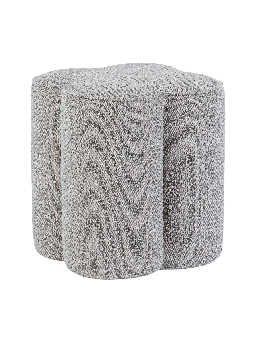 
Design Sitzpouf „Donita“ - Bouclé Hellgrau