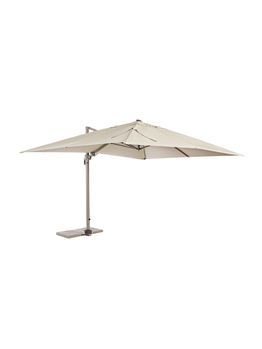 
360° schwenkbarer Premium Ampelschirm „Saragozza“, verschiedene Grössen - 300 x 400 cm / Sand / Ohne Schutzhülle