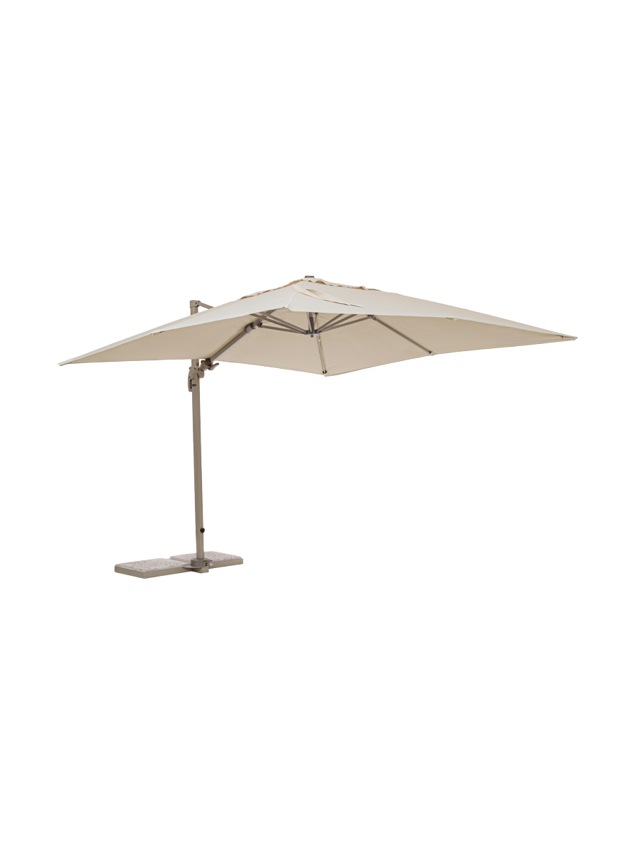 
360° schwenkbarer Premium Ampelschirm „Saragozza“, verschiedene Grössen - 300 x 300 cm / Sand / Ohne Schutzhülle