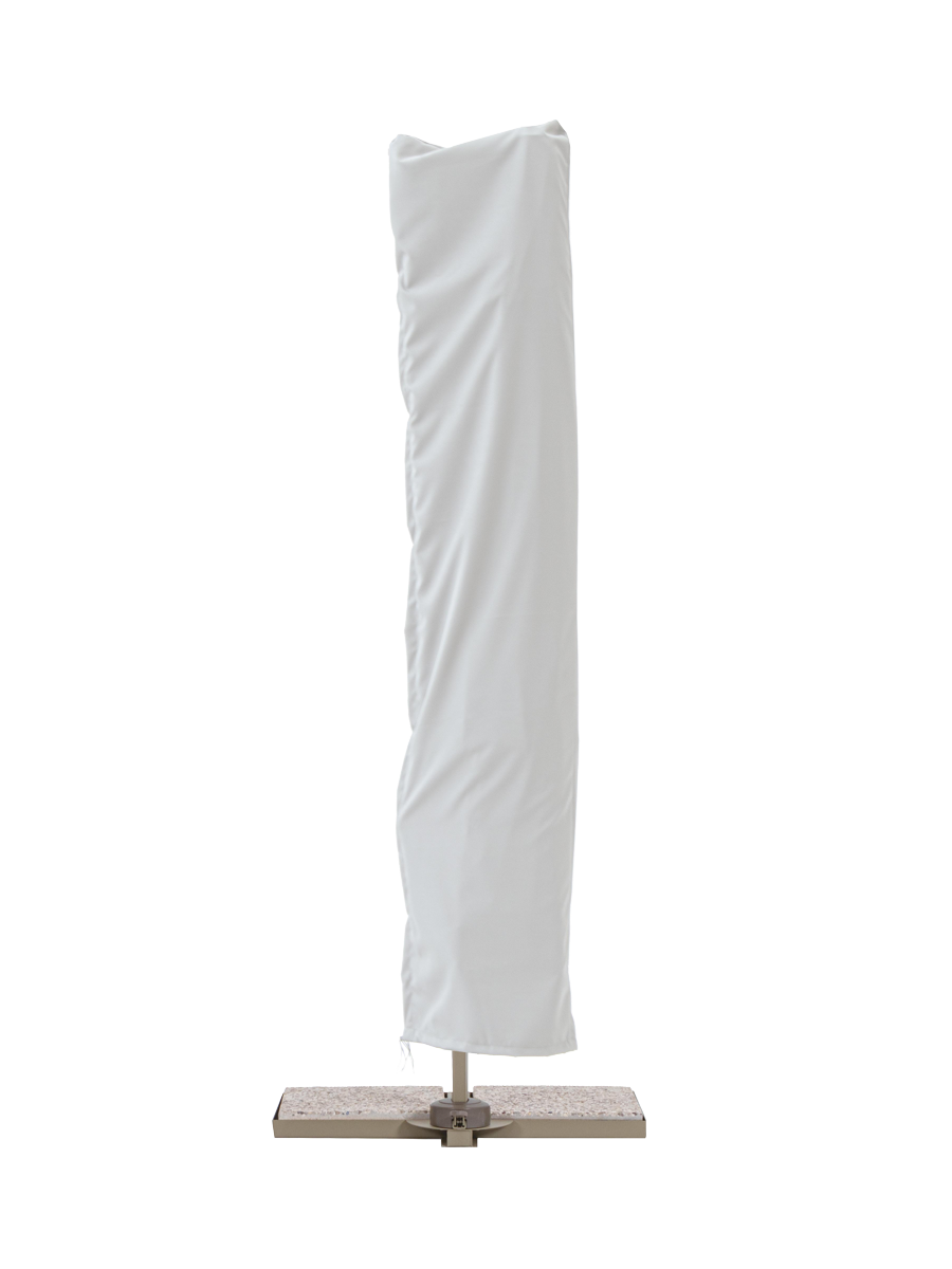 
360° schwenkbarer Premium Ampelschirm „Saragozza“, verschiedene Grössen - 300 x 300 cm / Weiss / Grau / Mit Schutzhülle
