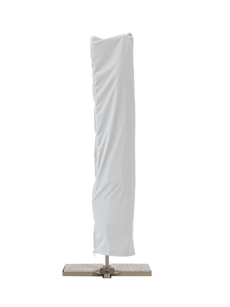 
360° schwenkbarer Premium Ampelschirm „Saragozza“, verschiedene Grössen - 300 x 300 cm / Weiss / Grau / Mit Schutzhülle