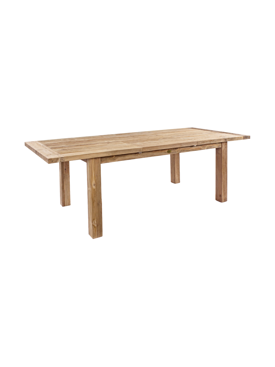 
Massiver, ausziehbarer Outdoor Tisch „Bounty“ aus recyceltem Teakholz, verschiedene Grössen - 180-250 x 100 cm