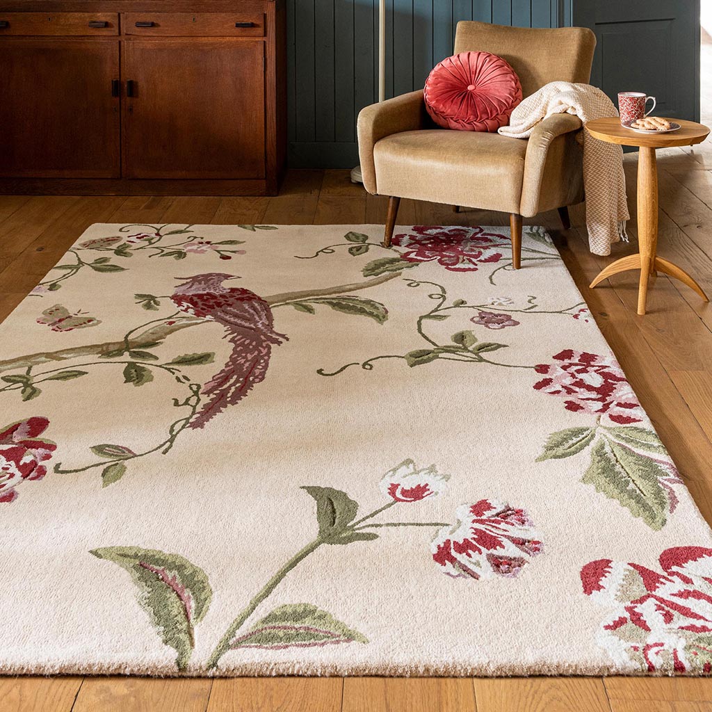 
Hand-tufted designer wool rug "Summer Palace", various sizes - 140 x 200 cm / Cranberry/Grape