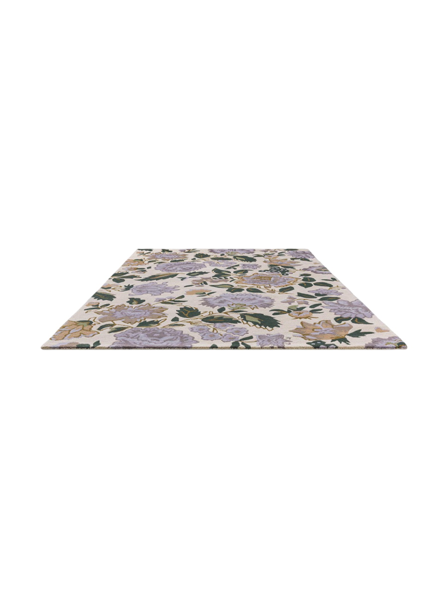 
Handgetufteter Designer Wollteppich „Wendling Floral“, verschiedene Grössen - Muster, 30 x 30 cm / Heather Purple