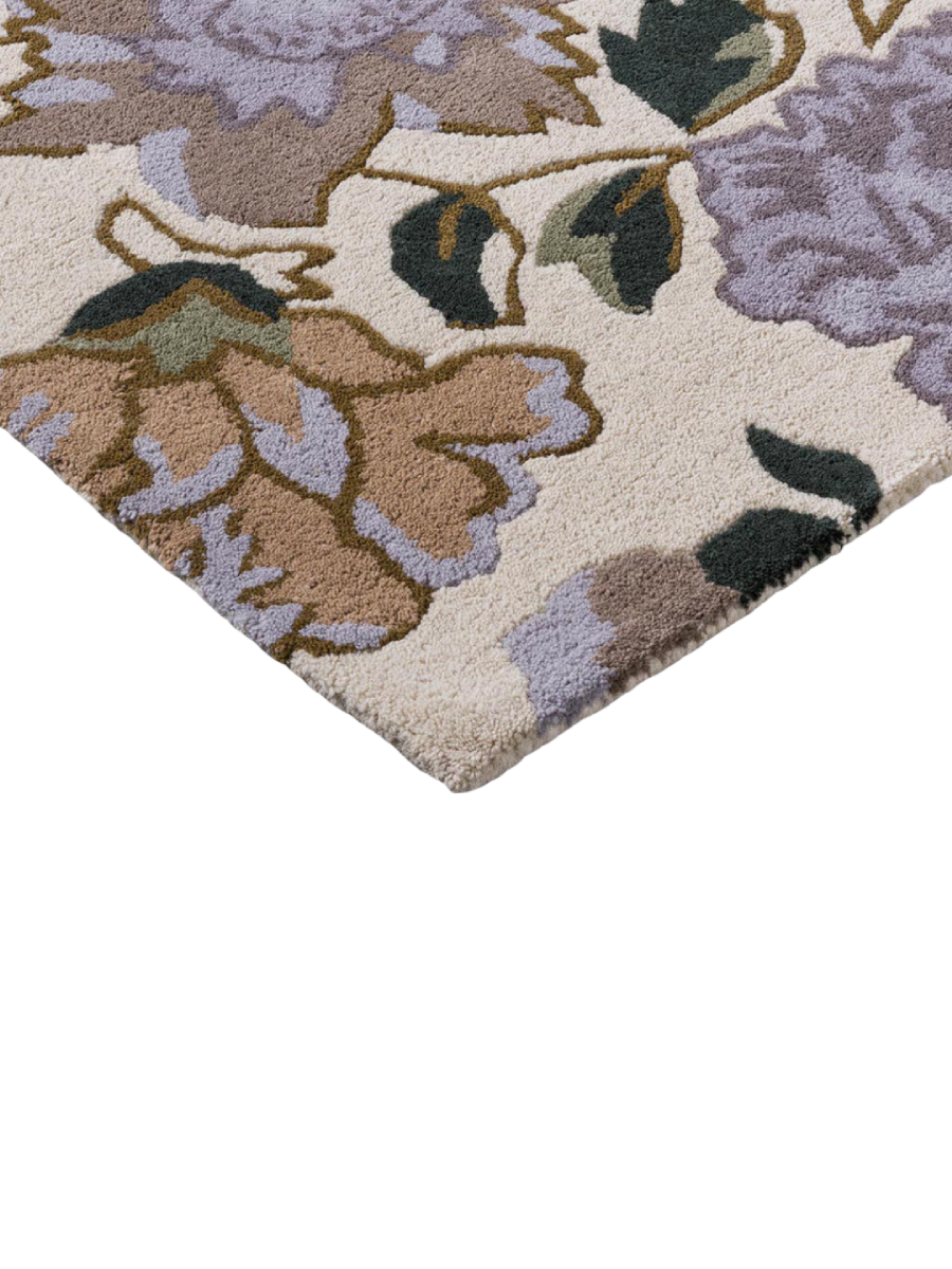 
Handgetufteter Designer Wollteppich „Wendling Floral“, verschiedene Grössen - Muster, 30 x 30 cm / Heather Purple
