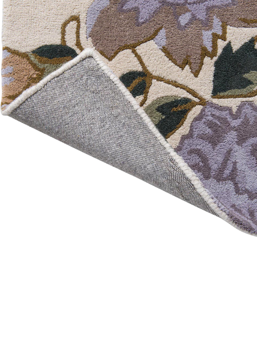 
Handgetufteter Designer Wollteppich „Wendling Floral“, verschiedene Grössen - Muster, 30 x 30 cm / Heather Purple