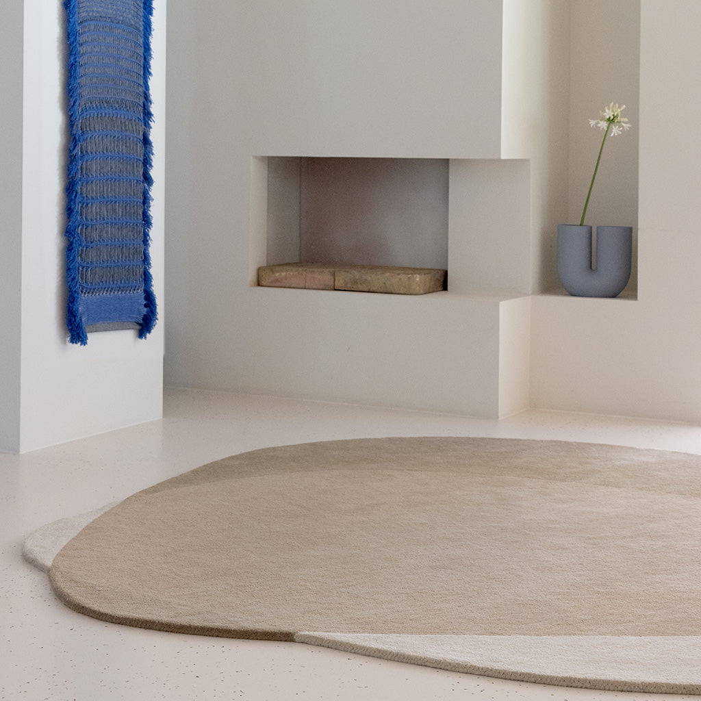 
Hand-tufted designer wool rug "Element Arp Natural", various sizes - 160 x 175 cm