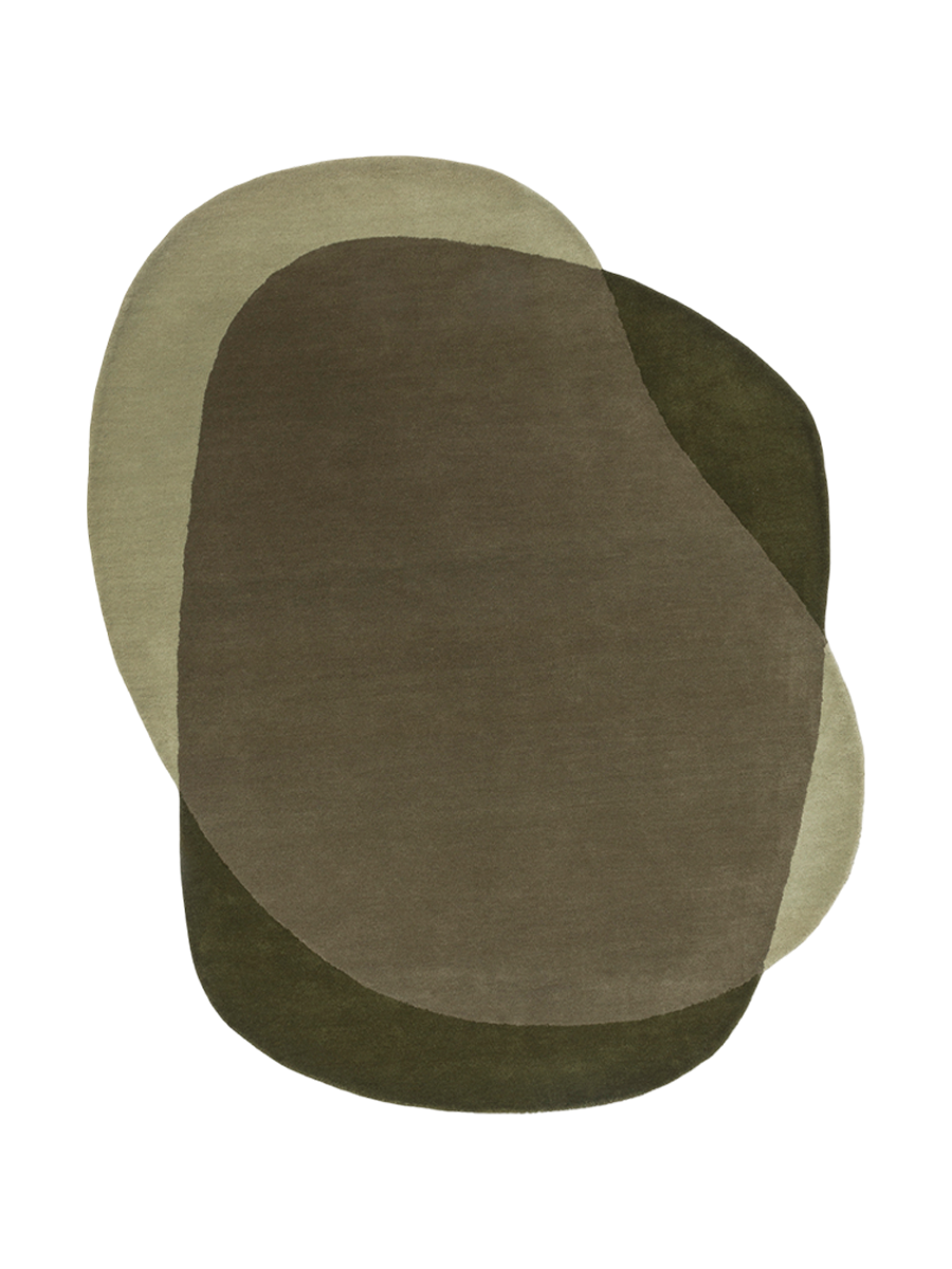 
Hand-tufted designer wool rug "Element Moore Moss", various sizes - 140 x 184 cm