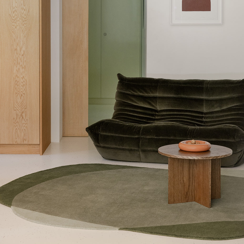 
Hand-tufted designer wool rug "Element Moore Moss", various sizes - 140 x 184 cm