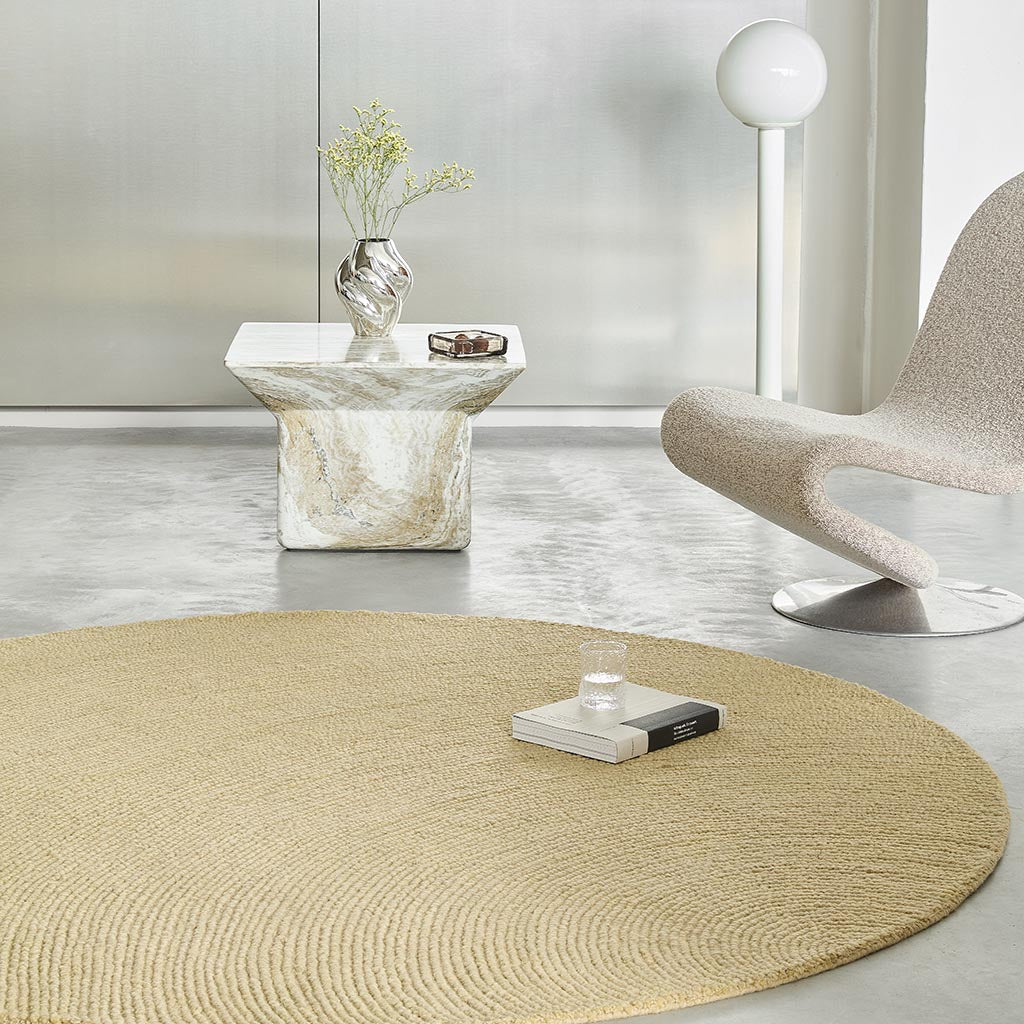 
Tapis rond en laine tufté à la main, design « Decor Echo », plusieurs tailles - Ø 150 cm / Sable