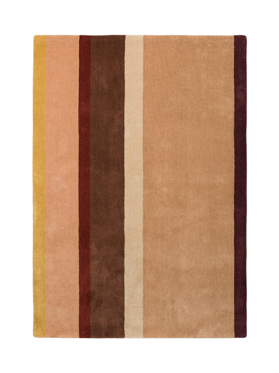 
Handgetufteter Designer Wollteppich „Linear Rubby“, verschiedene Grössen - 140 x 200 cm