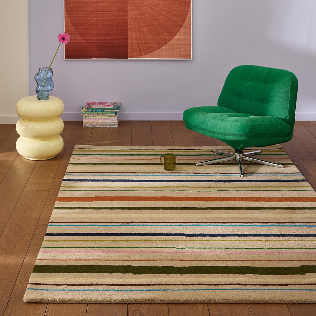 
Handgetufteter Designer Wollteppich „Shift Multi Beige“, verschiedene Grössen - 140 x 200 cm