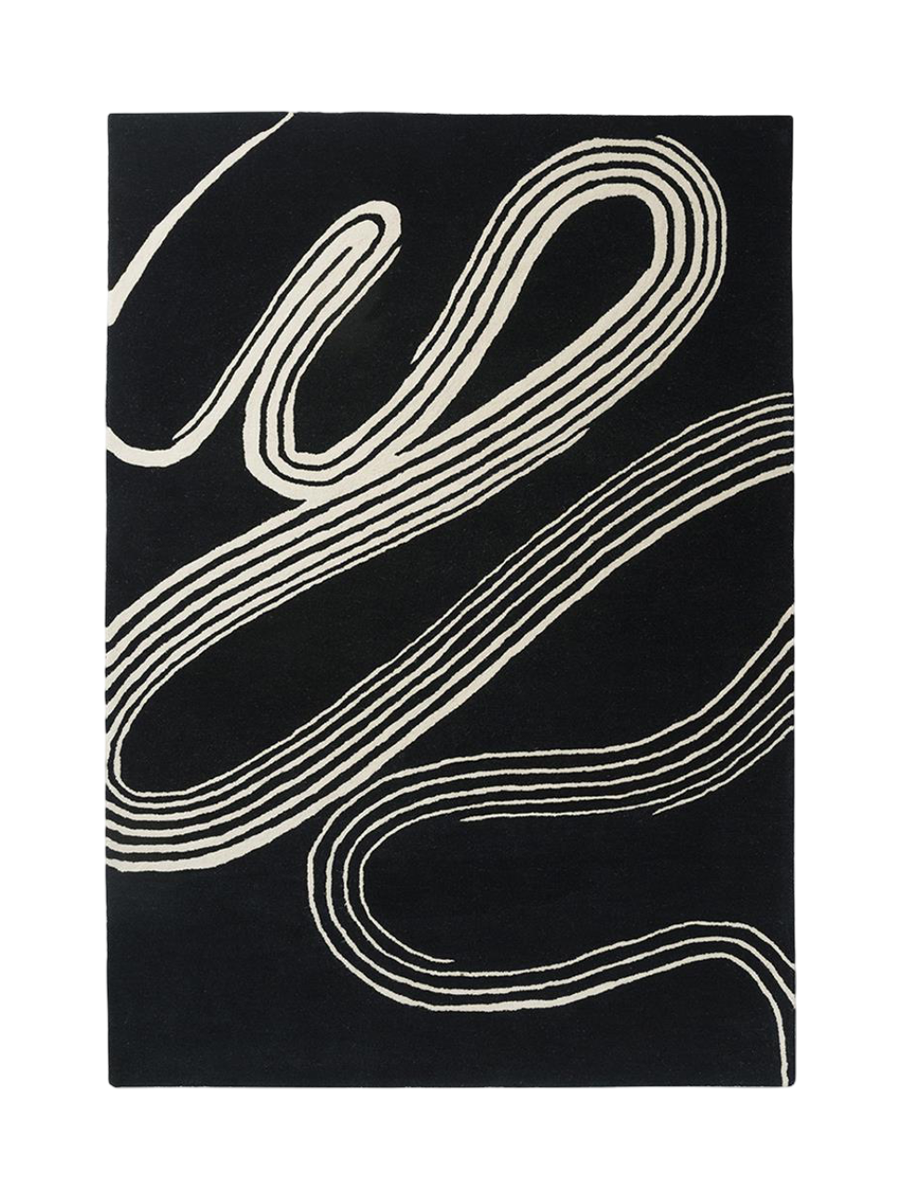 
Designer Teppich „Decor Flow“ - handgetuftet, aus 100% reiner Schurwolle - 160 x 230 cm / Caviar