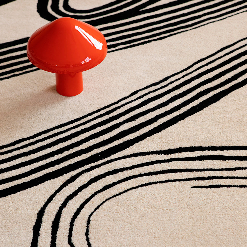 
Designer Teppich „Decor Flow“ - handgetuftet, aus 100% reiner Schurwolle - 160 x 230 cm / Soft Sand
