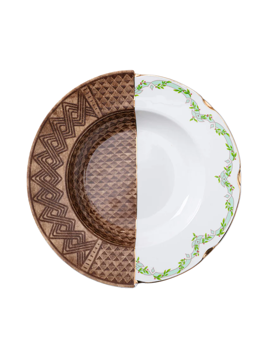 
Assiette à soupe et à pâtes design « Hybrid Malao » en porcelaine