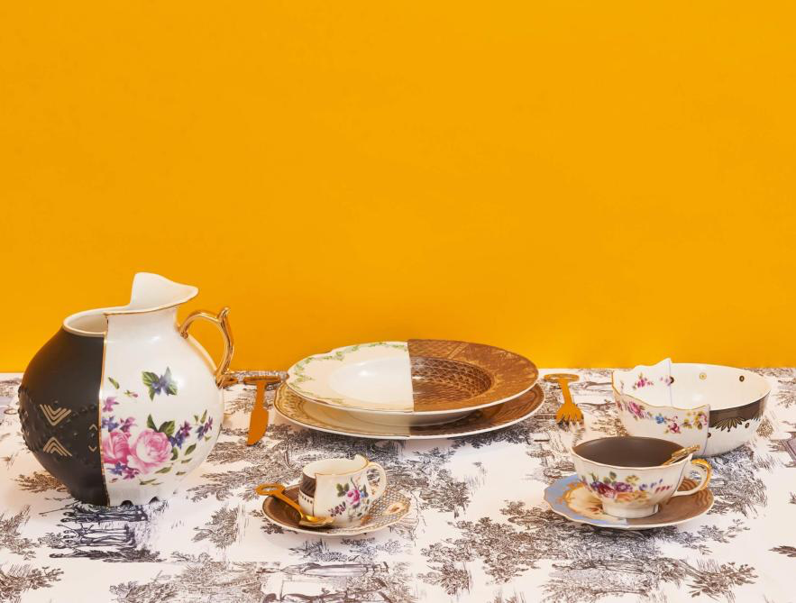 
Assiette à soupe et à pâtes design « Hybrid Malao » en porcelaine