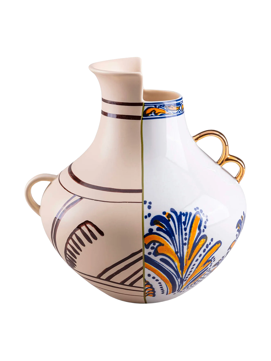 
Hand-painted designer porcelain vase "Hybrid Nazca"